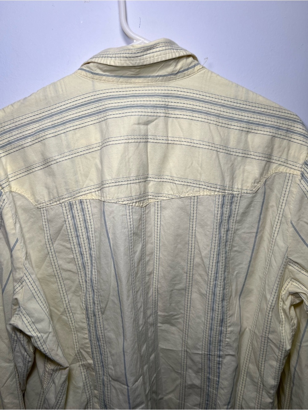 Diesel Space Research Center Yellow Striped Snap Button Shirt XL Y2K Utility - Picture 13 of 15